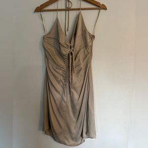 Zara Halter Silk Mini Dress